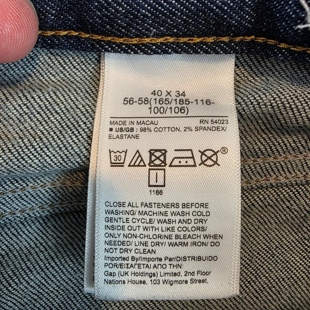 Banana Republic Mens 40x34 Straight Fit Organic Cotton Dark Wash Jeans